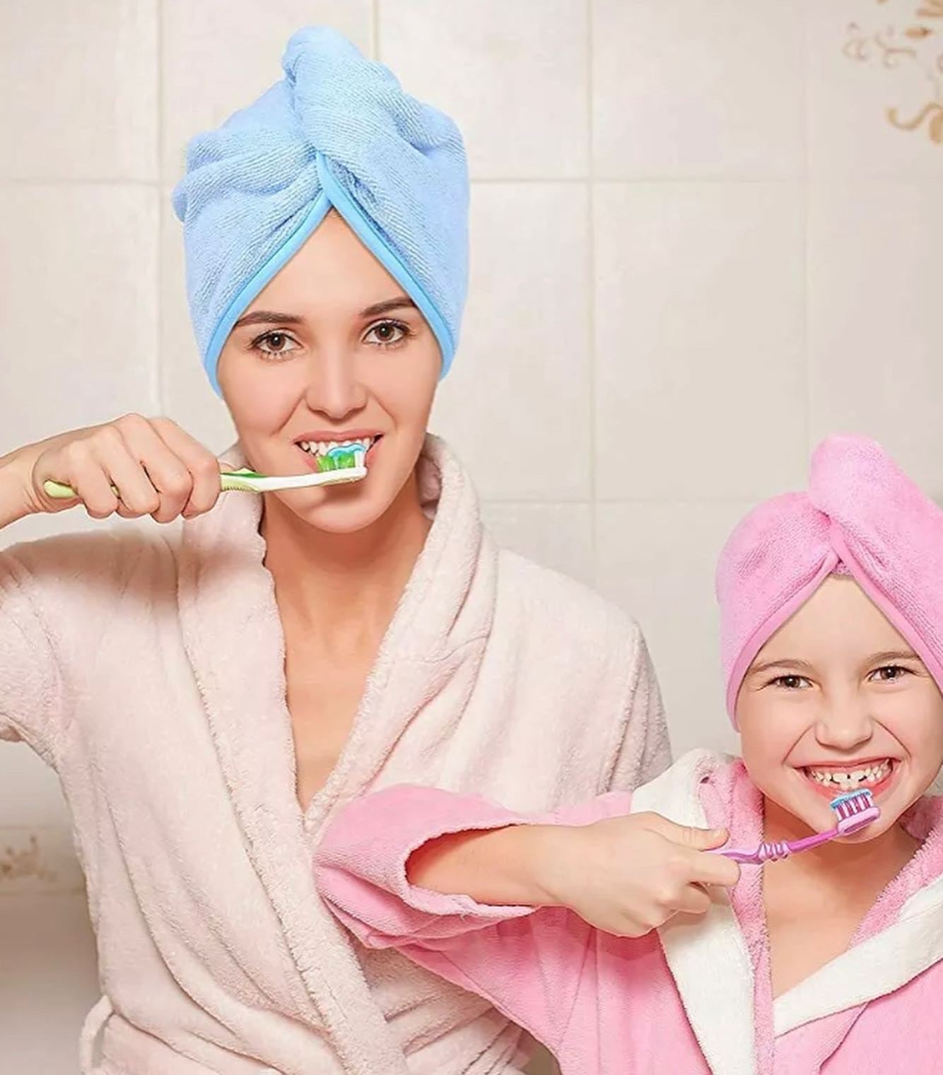 2 pieces Hair towel wrap microfiber absorbent drying turban curly hair