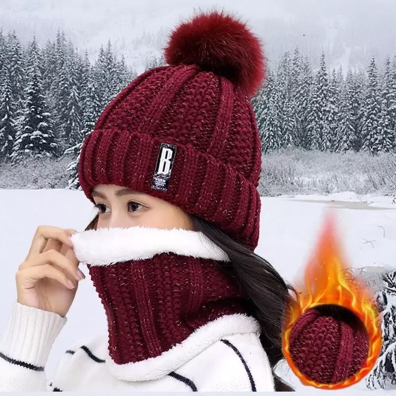 Womens Winter hats with scarf