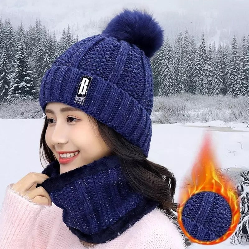 Womens Winter hats with scarf