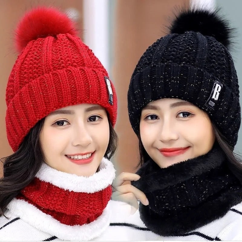 Womens Winter hats with scarf