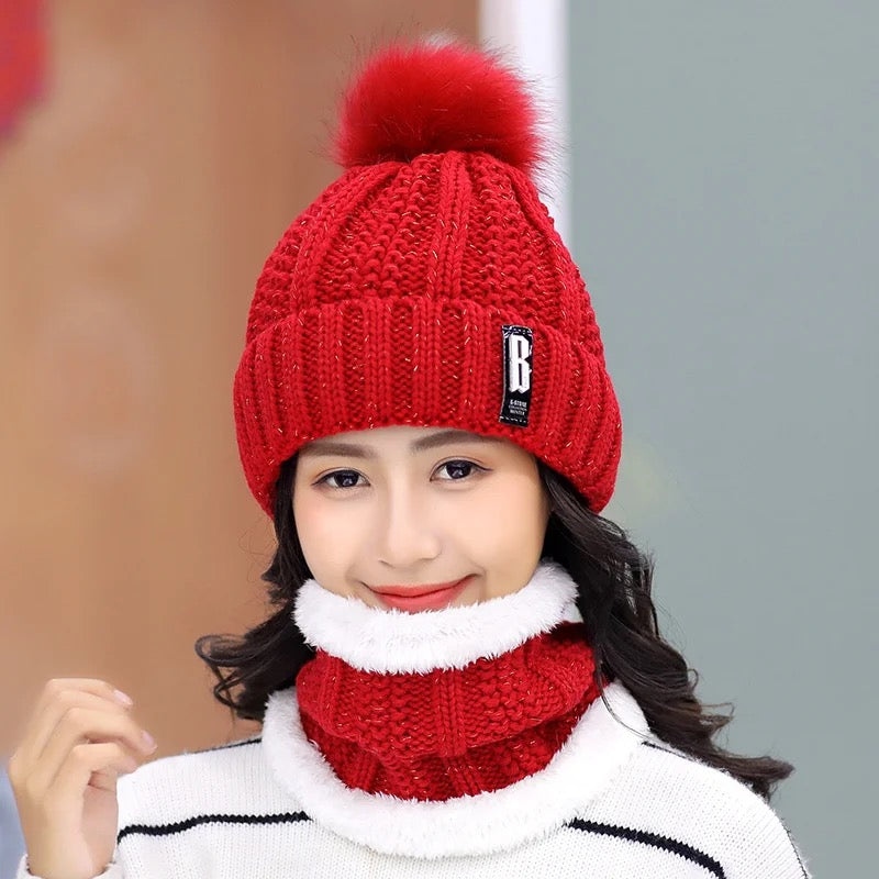 Womens Winter hats with scarf