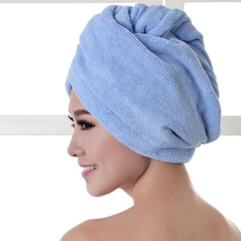 2 pieces Hair towel wrap microfiber absorbent drying turban curly hair